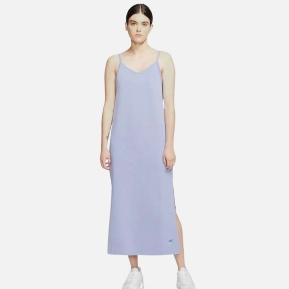 Nike Sportswear Tank Dress Maxi Activewear High Slits Sleeveless Lilac Sz XS - Picture 1 of 9